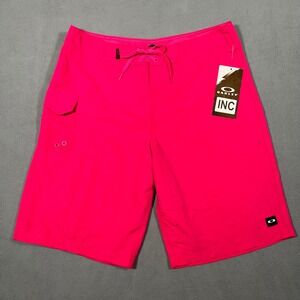 Oakley Boardshorts Mens 34 Fuchsia Pink Swim Trunks 22" Surf Beach New